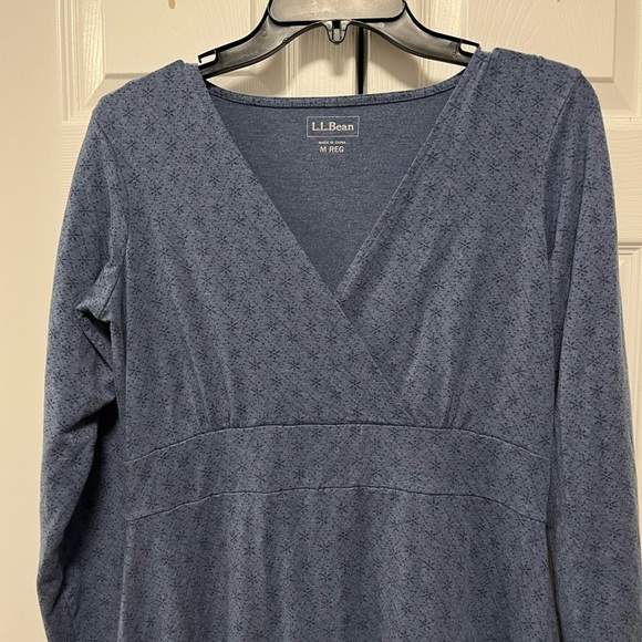 L.L. Bean Women's Long Sleeve V neck‎ Blue Dress size Medium - Picture 3 of 6